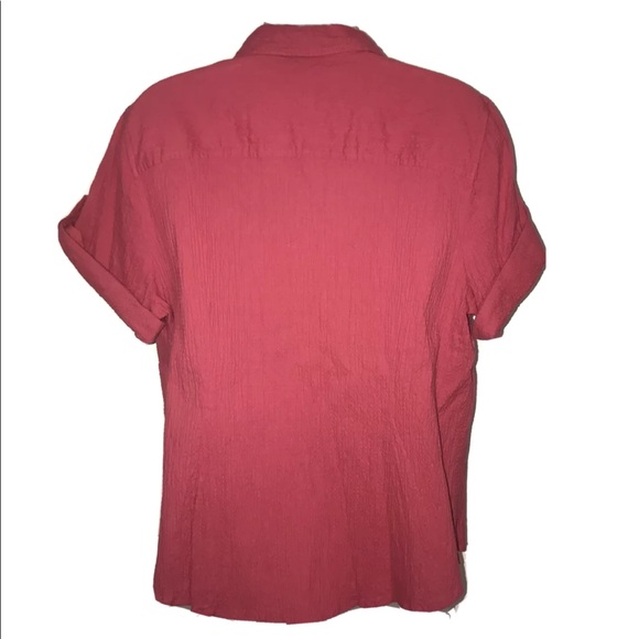 liz & co.pink stretch button up top. - Picture 3 of 6